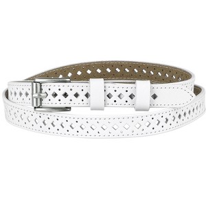 INSPIRE CHIC Women's Skinny Faux Leather Hollow-out Thin Waist Belts 0.7 inches Width - 1 of 4