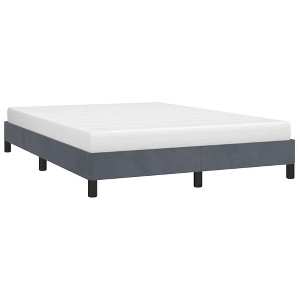 Bed Frame Dark Grey Velvet (100% polyester), plywood, engineered wood - 1 of 4