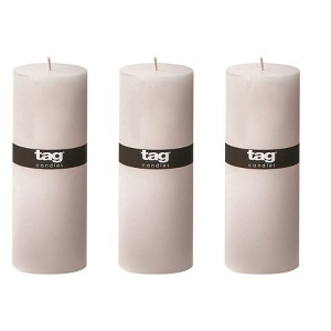 tagltd Chapel 3X6 White Pillar Paraffin Wax Candle Unscented Drip-Free Long Burning 85 Hours For Home Decor Wedding Parties Set of 3 - 1 of 4