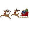 Northlight Set of 3 Lighted Reindeer and Sleigh Outdoor Christmas Decoration 25.25" - 4 of 4