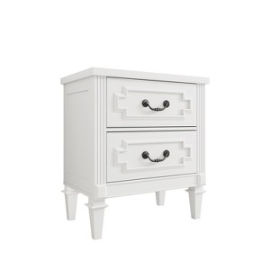 Vintage 2-Drawer Nightstand – Rustic Wood Finish End Table for Bedroom or Living Room - 1 of 4