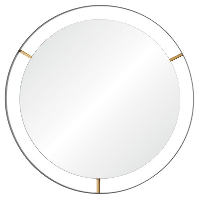 30" Round Wall Mirror Framed Matte Black Finish - Varaluz