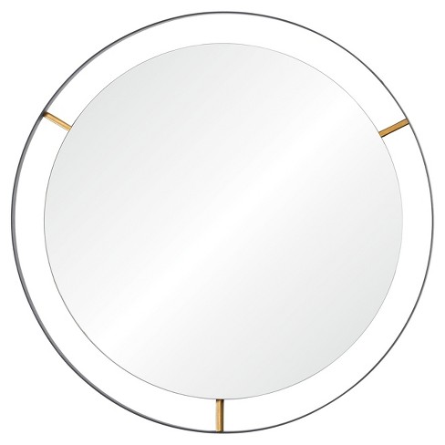 Framed Large Round Wall Mirror - Matte Black - Rogue Dcor ...