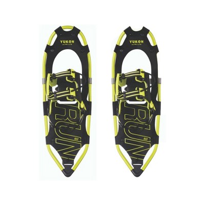 Yukon Charlies 80-1102 8x22 Run Lightweight Running Racing Snow Shoe Snowshoes with Heel Straps for  up to 225 Pound Men or Women, Black and Yellow