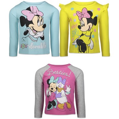 Disney Minnie Mouse Girls 3 Pack Graphic T-Shirts Toddler