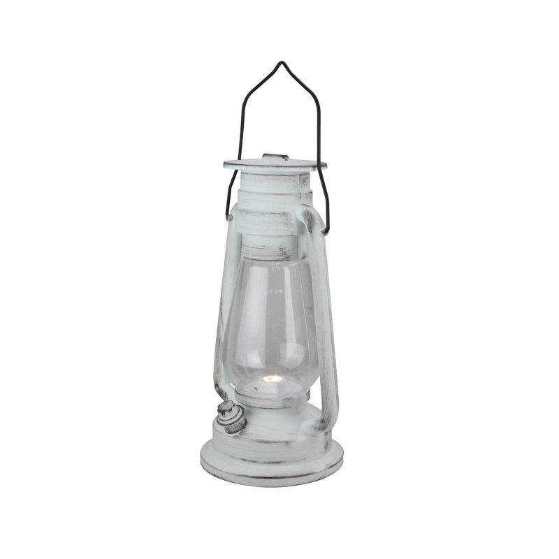 Northlight 12" Black Brushed White Traditional Lantern with Bright White LED Light, 2 of 4
