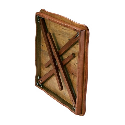 Cherry Solid Wood Scalloped Edge Folding Card Table