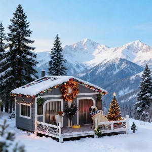 Weatherproof Wooden Dog House Kennel with Porch, Openable Roof