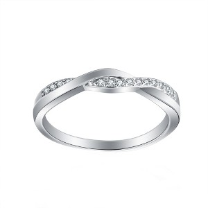 Dakota Twisted Anniversary Wedding Band Ring Womens Cz Ginger Lyne Collection - 1 of 4