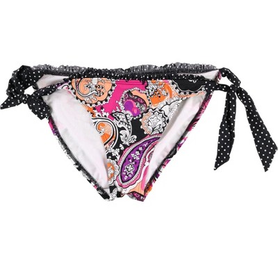 Kenneth Cole Womens Paisley Side Tie Bikini Swim Bottom