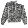 I.N.C International Concepts Womens Snake Print Cold-Shoulder Basic T-Shirt, Black, Medium - 2 of 2