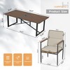 HAPPATIO 9 Piece Patio Dining Set, 8 Wicker Chairs with Aluminum Frame and Olefin Cushions, Wooden Dining Table with Umbrella Hole for Backyard Porch - 2 of 4