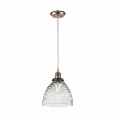 Seneca Falls - 1 Light Cord Hung Mini Pendant In Traditional Style-12 Inches Tall and 9.5 Inches Wide