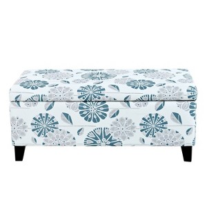 Christopher Knight Home Kayden Contemporary Wood Upholstered Storage Ottoman Muti Flower - 1 of 4