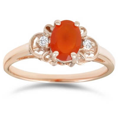 Pompeii3 3/4ct Fire Sapphire & Diamond Ring 14K Yellow Gold