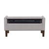 TiramisuBest Classic Cherry Wood Entryway Bench with Fabric Upholstered Seat, 1-Piece Dining Furniture, Traditional Style - 2 of 4