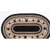 Earth Rugs Primitive Stars Black Oval Patch Rug 3'x5' – Braided Jute Americana Accent Rug with Rustic Star Design in Neutral Tones - 3 of 3