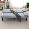 CAVINAS 67-inch PVC Multi-Functional Sofa Bed,Loveseat with Foldable Design & Cup Holder,500lbs Weight Capacity - 3 of 4
