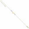 Black Bow Jewelry 14k Two-Tone Gold Diamond-Cut Puffed and Love Heart Anklet, 9 Inch - 2 of 4