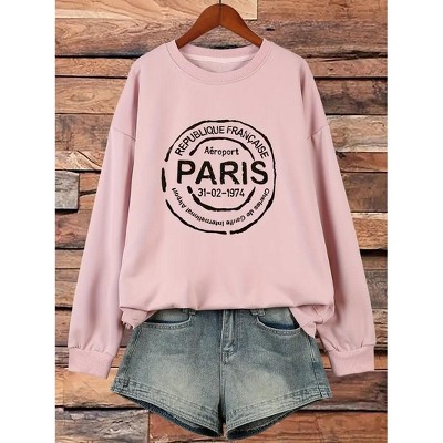 Coolmee Women's Plus Size Graphic Crewneck Sweatshirts Casual Loose Long Sleeve Pullover Fashion Tops