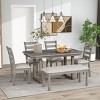 Streamdale 6-Piece Rubberwood Dining Table Set With Beautiful Wood Grain Pattern Table Top Solid Wood - 2 of 4