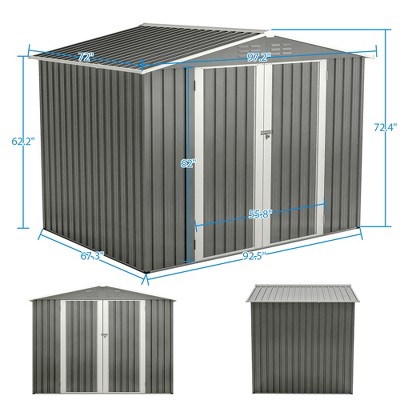 Outdoor Storage Sheds, Outside Garden Storage Shed with Lockable Door, Spacious Waterproof Roof Design, Utility Tool Storage Shed for Backyard