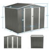 8 x 6 FT Outdoor Waterproof Garden Tool Storage Sheds with Metal Foundation with Floor Frame,with Lockable Doors & Air Vents, for Backyard, Lawn, Gray - 2 of 4