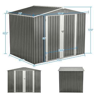 Outdoor Storage Sheds, Outside Garden Storage Shed with Lockable Door, Spacious Waterproof Roof Design, Utility Tool Storage Shed for Backyard - 1 of 3