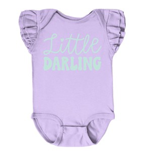 The Juniper Shop Little Darling Cursive Flutter Sleeve Bodysuit - 18M - Lavender - 1 of 4