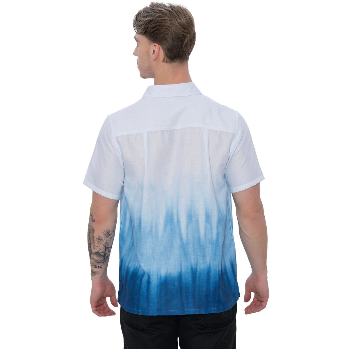 HAPPY BAY Mens Hawaiian Shirts Short Sleeve Button Down Holiday Shirt Men's Casual Vacation Beach Summer Party Shirts for Men XXL Blue Tie Dye Design - thumbnail 2