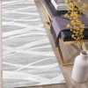 Faux Wool Modern Stripe Pattern Printed Area Rug with Ultra Thin Low Pile Machine Washable Stain Resistant Pet Friendly Non Shedding Non Slip Carpet - 4 of 4