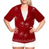 LA LEELA Womens's Blouses Button Down Short-Sleeve Tops Bohemian Vacation Beach Hawaiian Shirt Relaxed Fit Shirts for Women - 3 of 4