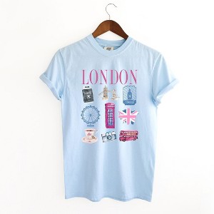 Simply Sage Market Women's London Travel Chart Short Sleeve Garment Dyed Tee - 1 of 2