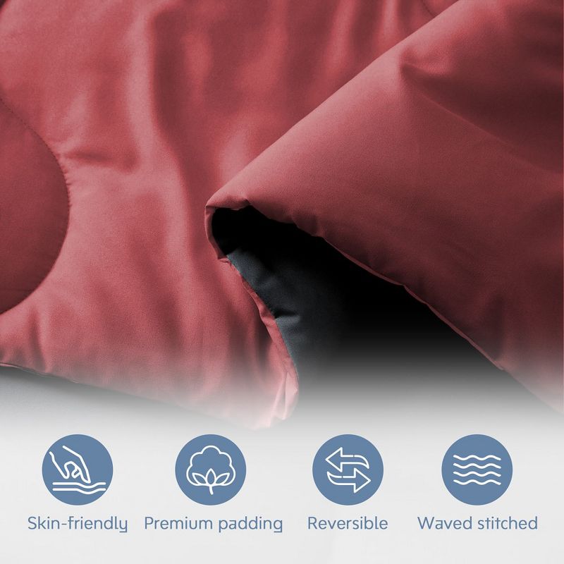 Peace Nest Lightweight Reversible Microfiber Down Alternative Comforter Set, 4 of 7