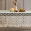 HLC.ME Isabella Floral Patterned Scalloped Tablecloth, Wrinkle Resistant, Lace Fabric Table Cloth for Round Tables - 3 of 4