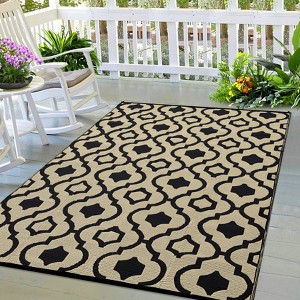 Garvee Reversible Outdoor Rug for Patio, Waterproof Plastic Moroccan Mat Deck Rug for Camping, RV, Balcony & Backyard - 1 of 4
