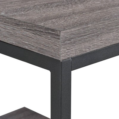 Aspen Weathered Gray Oak Metal Base 3PC Cocktail Table Set