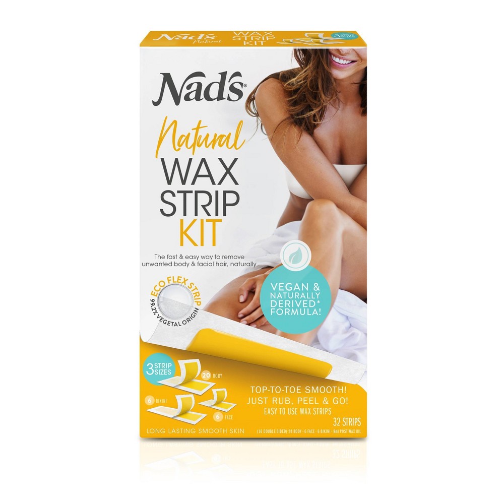 Photos - Hair Removal Cream / Wax Nad's Natural Wax Strip Kit - 32ct