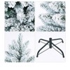 7.5 Ft Snow Flocked Artificial Christmas Tree, Pre-Lit Hinged Pine Holiday Xmas Tree With 300 LED Lights And Metal Stand, Slim Xmas Tree For Home Off - 2 of 4