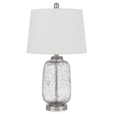 Cal Lighting Solaro distressed glass table lamp with hardback taper drum shade