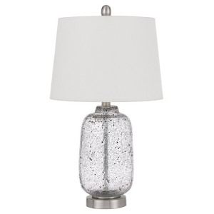 Cal Lighting Solaro distressed glass table lamp with hardback taper drum shade - 1 of 4