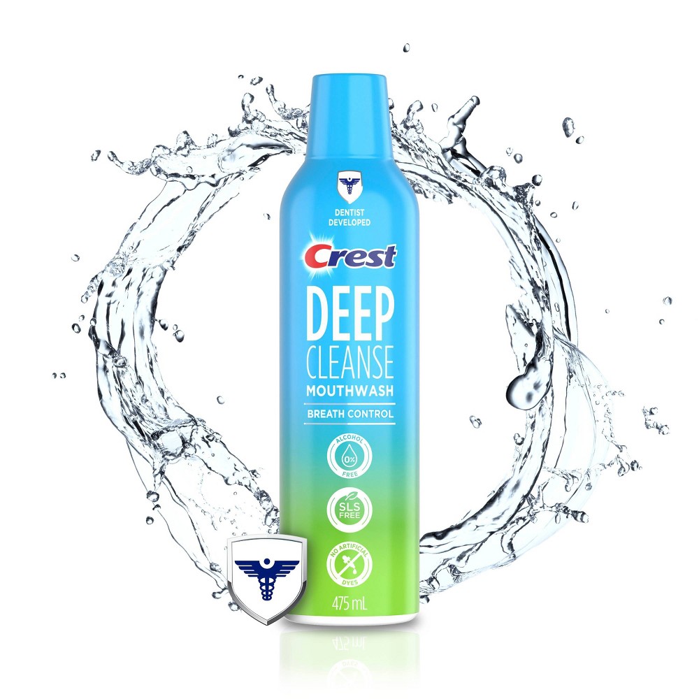 Crest Deep Cleanse Breath Control Mouthwash - Fresh Mint - 475mL