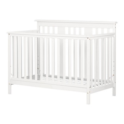 Little Smileys Modern Baby Crib Adjustable Height Mattress with Toddler Rail - Pure White