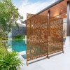 DSVIMOY Outdoor & Indoor Privacy Screen, Freestanding Decorative Privacy Screen for Deck Balcony Patio, Brown, 48"*76"*16" - 4 of 4