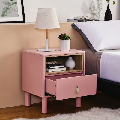 Isabel Modern Style Wooden Nightstand, Single Drawer Night Side Table for Bedroom, Indoor Furniture - Maison Boucle