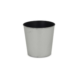 HomeRoots 5" Silver Recycled Plastic Indoor Outdoor Round Pot Planter - 1 of 2