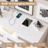 6-Drawer Rattan Dresser with LED Light & Charging Station, Modern Double Chest for Bedroom, Closet, Nursery, or Living Room - 4 of 4