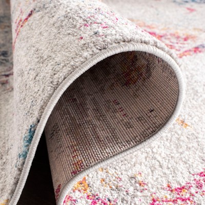 Reversible Gray Boho Chic Medallion Rectangular Rug