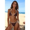 Moda Minx Contrast Cove 'Coffee & Almond' Triangle Crystal Bikini Top - 3 of 4