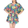 LA LEELA Women's Beachwear Summer Swim Beach Dress Cover Ups for Swimwear Women Plus Size Fall Swimsuit Coverups for Women Tops 2X-3X Multi, Fish - 2 of 4